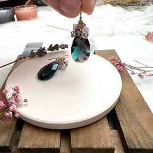 New Elegant Crystal Pear Drop Earrings | Handmade in BC